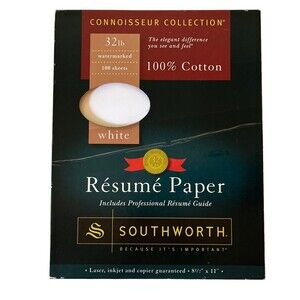 SOUTHWORTH White RESUME PAPER 32LB 100 SHEETS